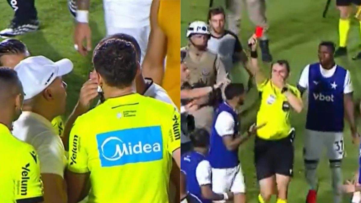 Lei Vini Jr.: jogador do Botafogo cobre a boca e é expulso
