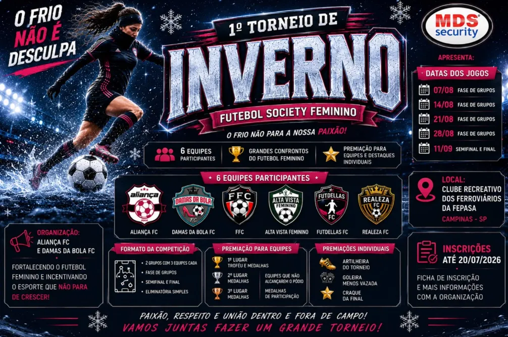 Campinas recebe o 1º Torneio de Inverno de Society Feminino