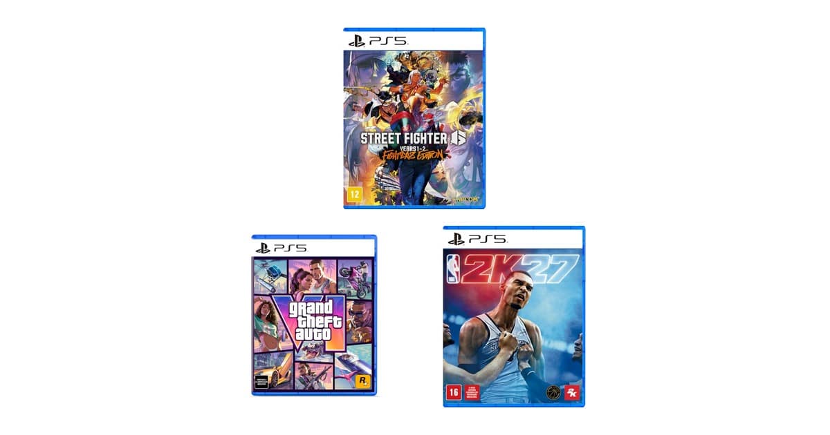 GTA VI, Street Fighter 6 e mais: selecionamos jogos de PS5 que estão em promoção na Amazon