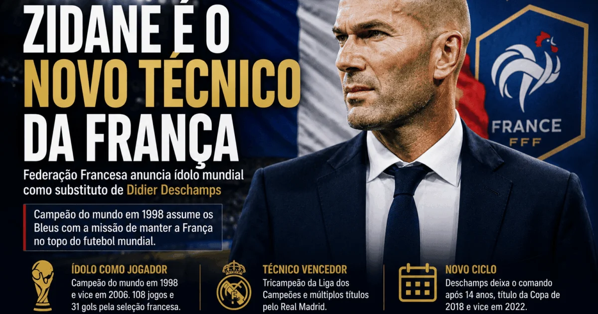 Zidane é o novo técnico da França, anuncia federação