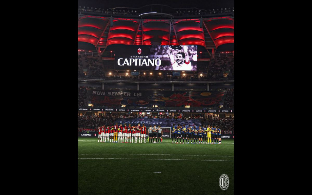 Rivais, Milan e Inter prestam homenagem a Baresi em amistoso