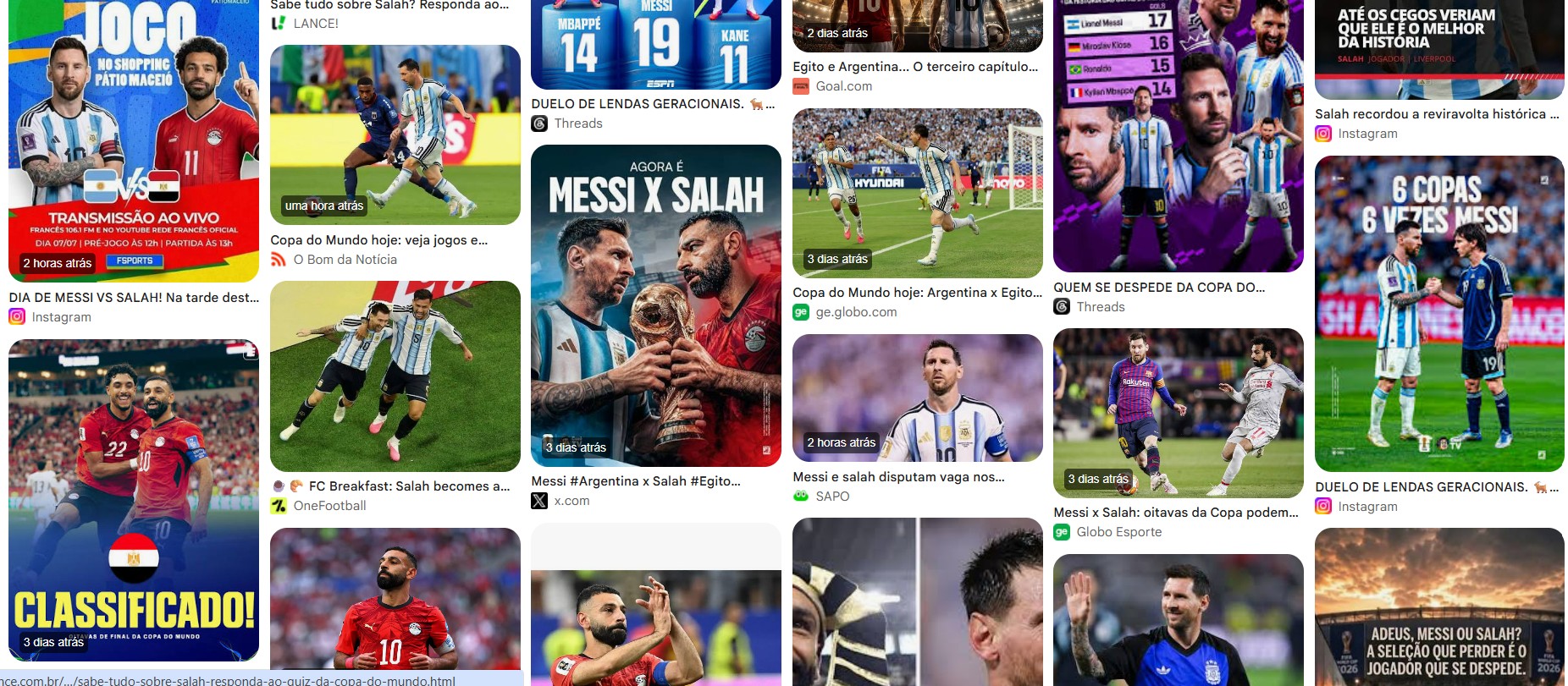 Após Neymar e CR7, Messi ou Salah podem dar adeus à Copa do Mundo nesta terça